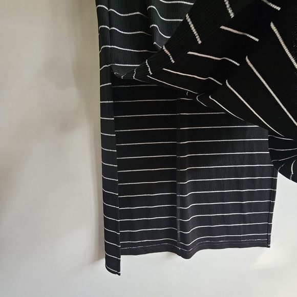 NWT Paige Danisha Black & Silver Ribbed Striped Midi Dress, Size XS - Picture 4 of 12
